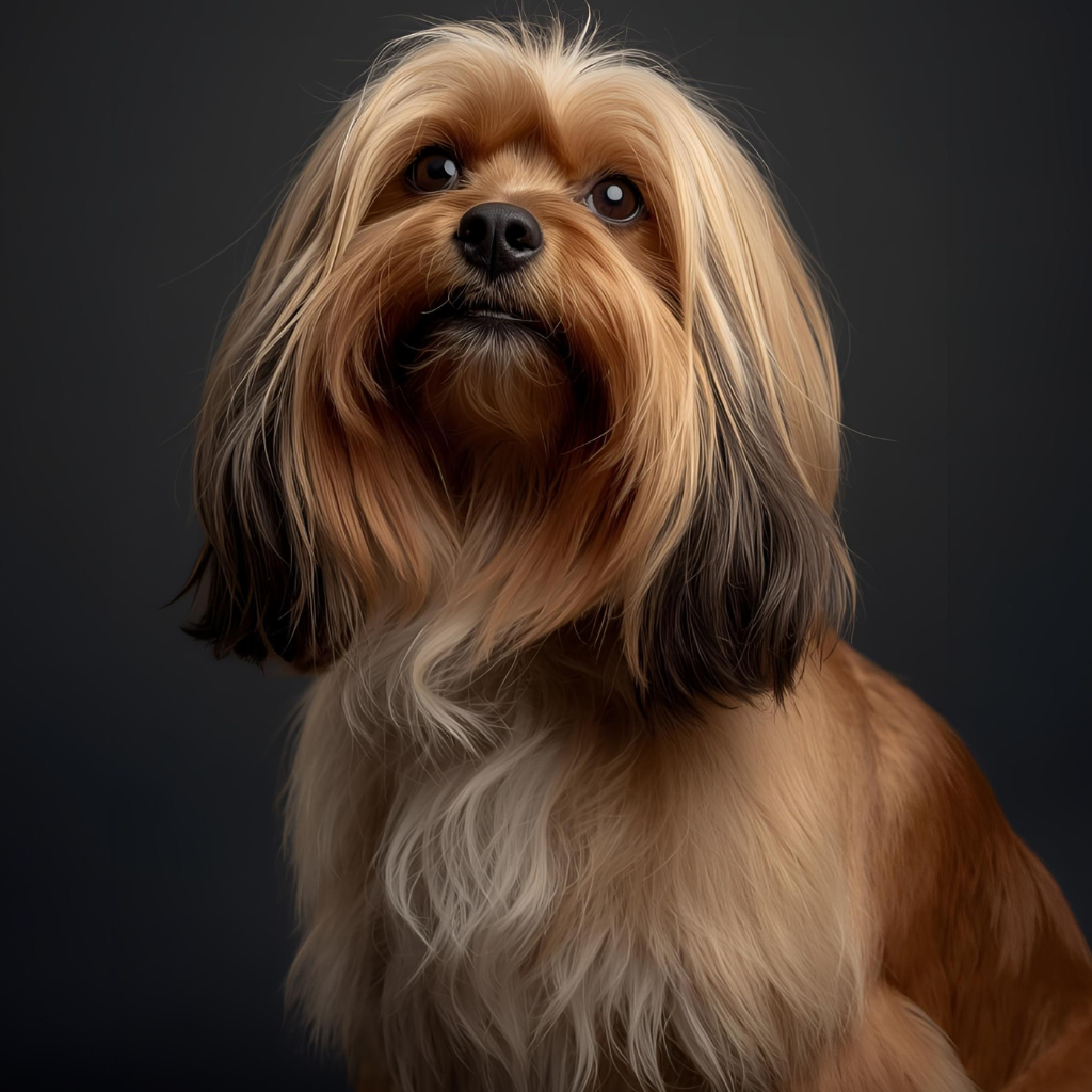 Dog with shiny healthy coat after using WUFFVEDA organic Ayurvedic fur care products