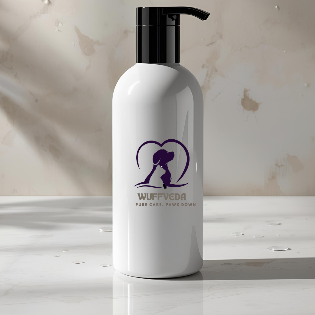 WUFFVEDA Shampoo Organic Ayurvedic pet shampoo bottle for dogs and cats fur care
